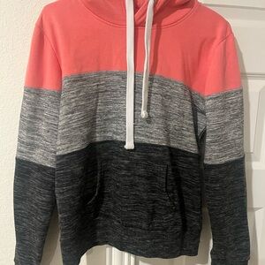 Reflex Women's Colorblock Hoodie - Coral, Gray, and Black